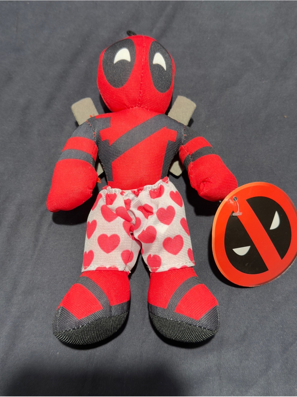 Marvel Comics Deadpool Pink Heart Valentine Shorts Plush 9” with Tag